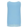 thumbnail image 4 of YYDGH Women's Chiffon Double Layered Tank Tops Summer Sleeveless Crew Neck Casual Blouses Shirts Blue S, 4 of 7