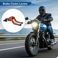 thumbnail image 2 of Palanca de freno y embrague corta larga para Kawasaki ZX14R 2006-2017, palanca de manillar de motocicleta ajustable, aleación de aluminio, mango naranja con extremo negro, 2 of 6