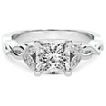 thumbnail image 3 of IGI Certified 1 Carat Princess Shape Lab Grown Diamond Engagement Ring | 14K White Gold | Letitia Side Stone Diamond Ring | FG-VS1-VS2 Quality Friendly Diamonds, 3 of 5