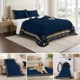 thumbnail image 6 of King Quilt Set 96''x106'', Navy Blue Geometric Lightweight Bedspread Coverlet Set with 2 Pillow Shams, Farmhouse Geo Vintage Abstract Art Breathable All Season Quilt Bedding for Bedroom/Guest Room, 6 of 9