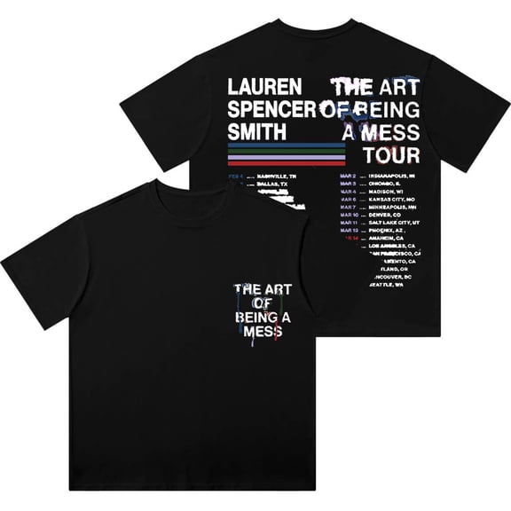 Lauren Spencer Smith The Art Of Being A Mess Tour Wash T-Shirts Unisex Cotton Short Sleeve Tee