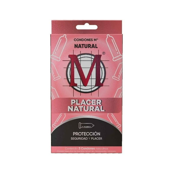 Condones M placer natural 3 pzas