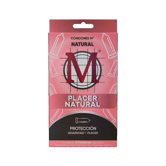 Condones M placer natural 3 pzas