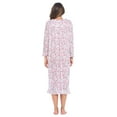 thumbnail image 3 of Casual Nights Women's Long Floral & Lace Henley Nightgown, 3 of 4