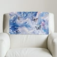 thumbnail image 3 of Xixirimido Butterfly Blue Marble Pattern Recliner Headrest Protector Leather Non Slip Headrest Covers for Recliners Sofa Headrest Covers Furniture Protector for Home, 1Pcs, 3 of 7
