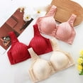 thumbnail image 4 of Hjtefg Women's Plus Size Front Closure Bra - Wireless Push Up Comfort Bra,Color: Pink Size: 40, 4 of 7
