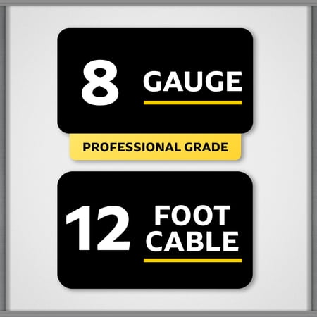 EVERSTART 12-FOOT 8-GAUGE HEAVY DUTY BOOSTER CABLES, 165 AMPS