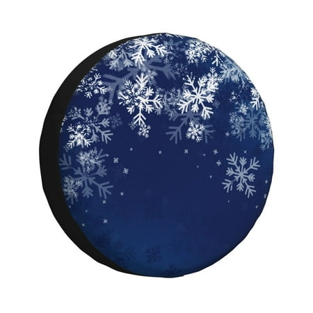 Gaeub Christmas Blue 14-17in Tire Cover Spare Tire Cover for Camper Caravan Trailer Car Truck SUV Jeep-15 inch
