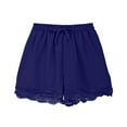 thumbnail image 6 of QQAMB Girls' Cotton Linen Shorts Elastic Waisted Drawstring Lace Solid Color Summer Loose Comfy Shorts with Pocket,13 Years, 6 of 8