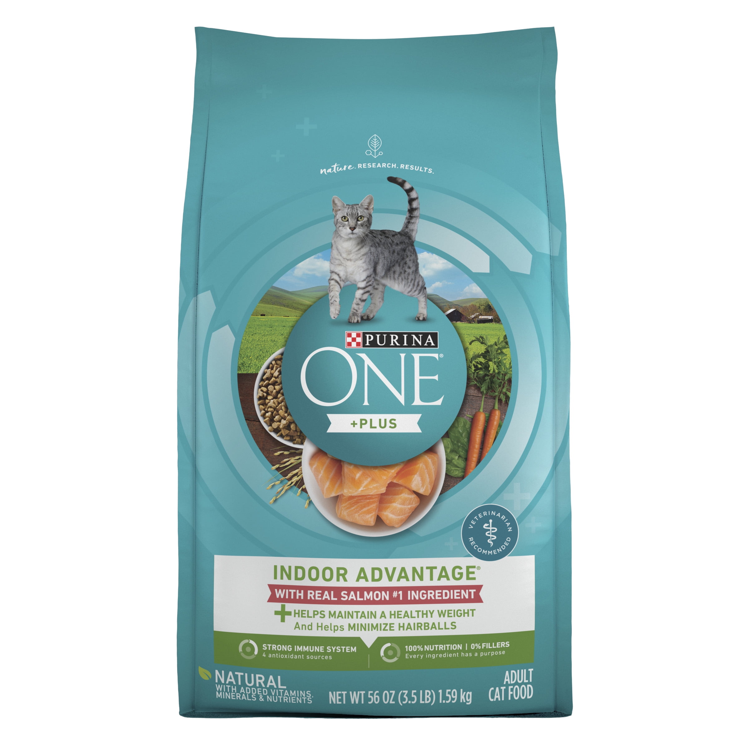 Purina One +Plus Indoor Advantage Salmon Dry Cat Food, 3.5 lb Bag