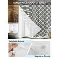 thumbnail image 3 of No Hook Cloth Fabric Shower Curtain with Snap in Liner, Gray Morocco Waterproof Shower Curtains Set with See Through Top Window, Vintage Minimalist Boho Ethnic Pattern Bath Curtains Shower 66"x72", 3 of 6