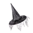 thumbnail image 3 of Sombreros de bruja de Halloween con punta puntiaguda, accesorios para disfraces de cosplay, disfraces de personajes Negro, 3 of 7