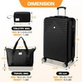 thumbnail image 4 of SANOPY 20" Carry-On Luggage Set, Hardside 3PCS Lightweight ABS+PC Suitcase Set with TSA Lock and Spinner Wheels, Black, 4 of 8