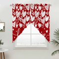 thumbnail image 5 of Red Love Valentines Kitchen Window Curtains, Swag Curtains Valance for Bedroom Living Room Bathroom, White Love Heart Rod Pocket Window Treatment Curtain Block Drapes 2 Panels 36"x45", 5 of 9