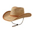 thumbnail image 4 of Sun Hat with Western Cutout Design and Wide Brim for Beach Travel Outdoor Cowboy Style Lightweight, 4 of 4