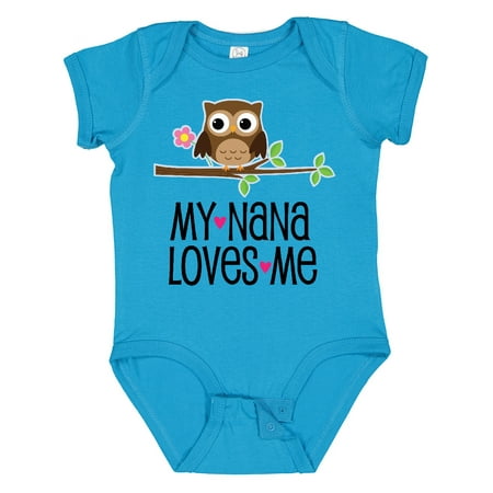 

Inktastic My Nana Loves Me Owl Girls Baby Bodysuit