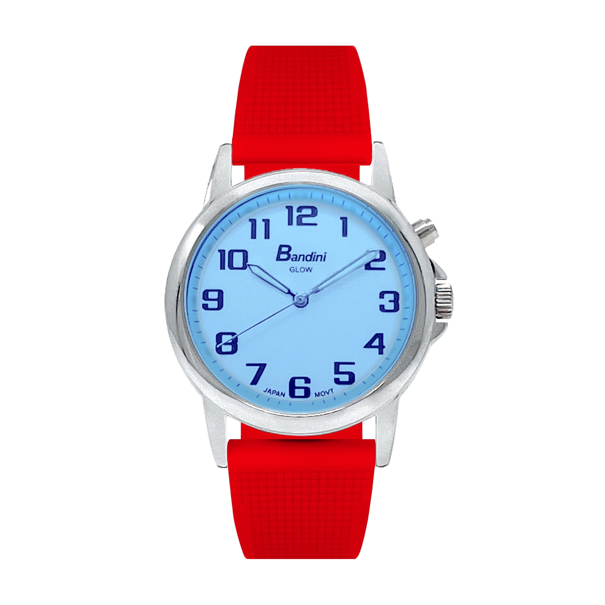 Bandini Mens Glow Watch Washable Deployment Silicone Band 38mm