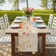 thumbnail image 3 of Pastoral Vintage Botanical Table Runner 90 Inches Long, Spring Summer Floral Cotton Linen Table Runners Dresser Scarves, Decorative Fabric Tabletop Scarf Furniture Cover for Home Dinner Party 13"x90", 3 of 8