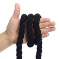 thumbnail image 4 of Unique Bargains Natural Twisted Cotton Rope 3/4 Inch x 49 Feet 3 Strand Tug of War Rope with Sealing Tape Black, 4 of 5