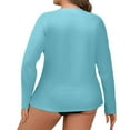 thumbnail image 4 of Women's Long Sleeve Sun Shirts UPF50+ UV Protection Crew Neck Rash Guard Lightweight Quick Dry Workout Hiking Tops Blue 3XL, 4 of 5