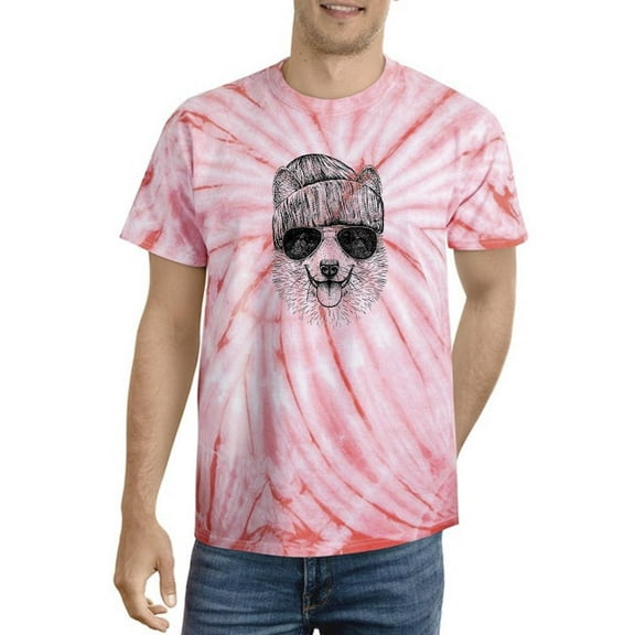 Cool Corgi Portrait Tie Dye Cyclone Men -Image by Shutterstock, Male x-Large