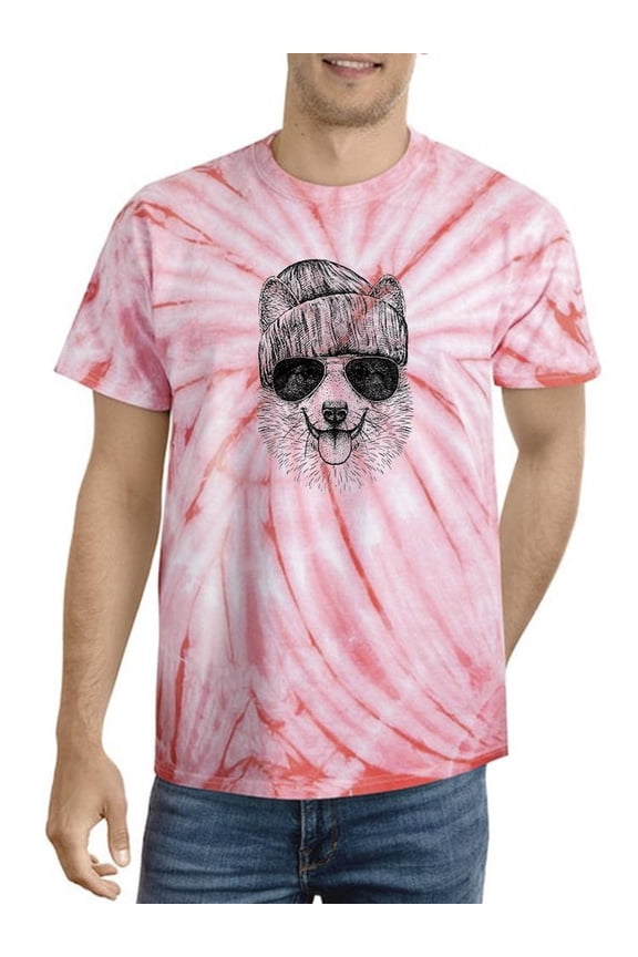 Cool Corgi Portrait Tie Dye Cyclone Men -Image by Shutterstock, Male Small