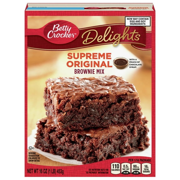Pack of 2 Betty Crocker Delights Supreme Original Brownie Mix, 16 oz (Package May Vary)