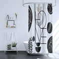 thumbnail image 2 of Black and White Shower Curtain, Black Beige Geometric Fabric Shower Curtain Set, Abstract Mid Century Modern Minimalist Waterproof Shower Curtain for Bathroom - Home Decor, 72 x 72, 2 of 6