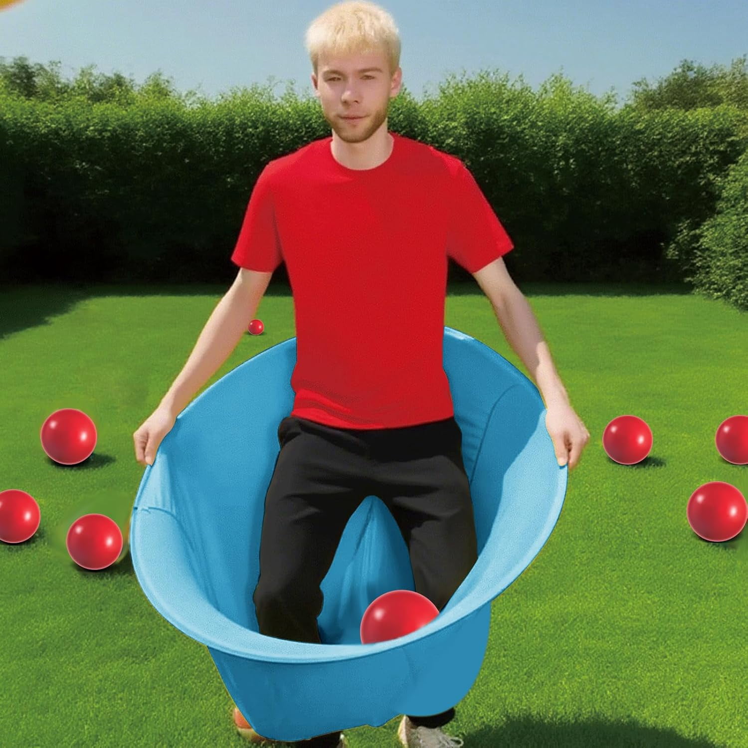 Granny Pants Yard Game Set - Giant Outdoor Party Game with 8 Bouncy Balls and Pump，Fun Family Reunion & Adult Yard Games for Groups