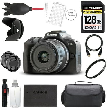 Canon EOS R50 Mirrorless Camera with 18-45mm Lens (Black)   128GB   Bag  UV Filter- Basic Kit (International Version)
