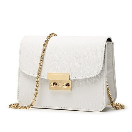 Prada Black Quilted Handbag Women's Small Crossbody Handbag Quilted Purse Bag with Chain Shoulder Strap Bag White ()