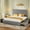 Gray, variant on Amolife King Bed Frame with Adjustable Velvet-Wrapped Headboard and 4 Storage Drawers, No Box Spring Required, Gray
