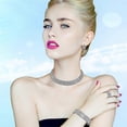 thumbnail image 5 of Women's Rhinestone Earrings Water Drop Necklace Earrings Set Silver Accessories, 5 of 5