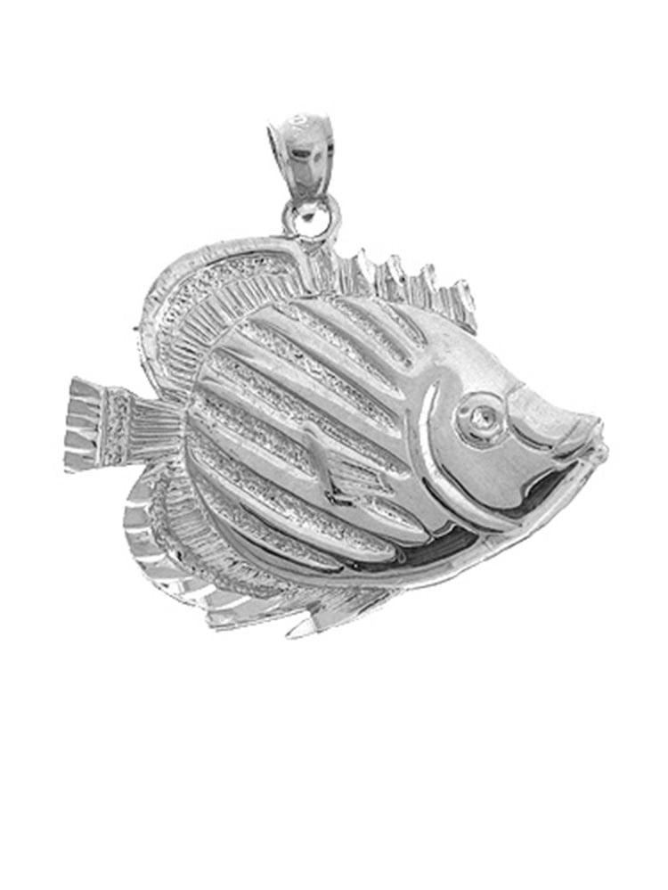 14K Yellow Gold-plated 925 Silver Tropical Angelfish Pendant with 18 Necklace Jewels Obsession Tropical Angelfish Necklace
