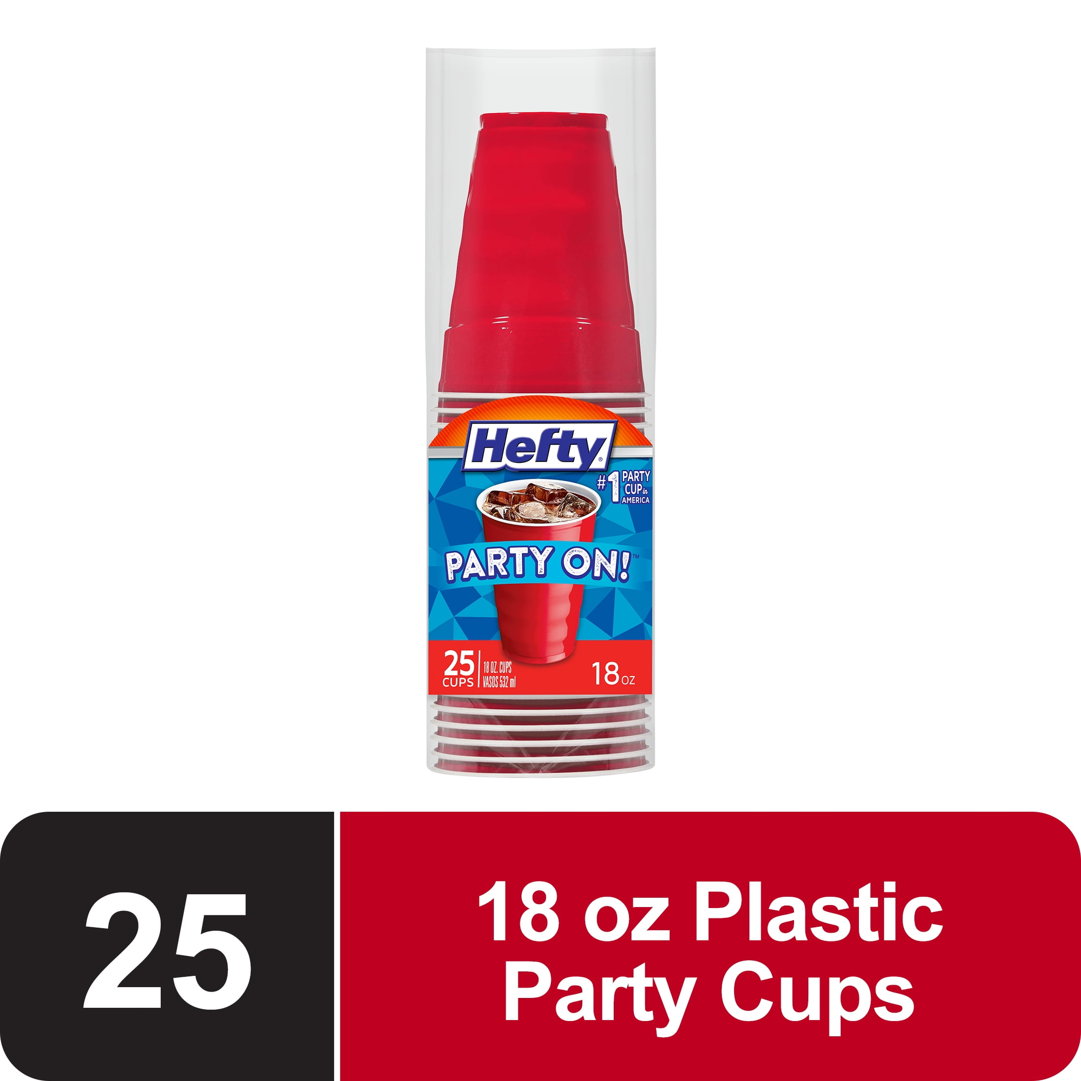 PET Red Party Cups 475cc 16oz large red