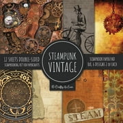 CRAFTY AS EVER Vintage Steampunk Scrapbook Paper Pad 8x8 Scrapbooking Kit for Papercrafts, Cardmaking, DIY Crafts, Old Retrofuturistic Theme, Vintage Design (Paperback)