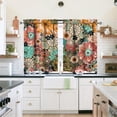 thumbnail image 4 of Boho Kitchen Curtains Set for Windows - 3 Piece Bohemian Flower Valance for Sink, Living Room, Bedroom - Floral Decor, 54x36 Inches, 4 of 7