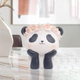 thumbnail image 4 of Elegante maceta de resina con orificio de drenaje para arreglos florales. Panda, 4 of 8