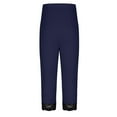 thumbnail image 4 of Audhol Plus Size Capris for Women! Leggings for Women Plus Size Lace Yoga Pants Breathable for Summer Running/Workout (L 5XL) Plus Size Leggings for Women Navy 4XL, 4 of 6