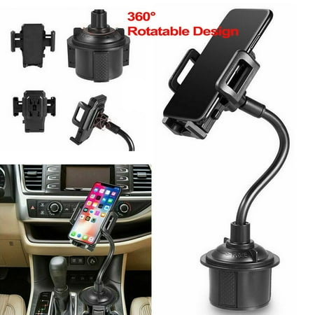 - Universal Adjustable Quick Release And Rotatable Cup Holder for GPS Cell Phone Car Mount -Black