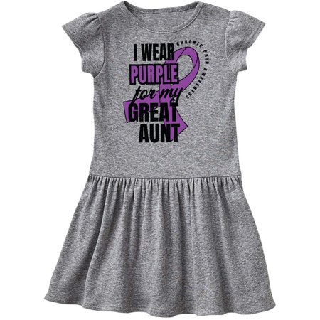 

Inktastic Chronic Pain I Wear Purple For My Great Aunt Gift Toddler Girl Dress