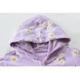 thumbnail image 4 of POPTEM Toddler Girls Hoodie Daisy Graphic Hooded Sweatshirt Zip-Up Jacket Purple 4T, 4 of 7