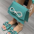 thumbnail image 2 of Zapatillas cómodas de verano para mujer, zapatillas de moda con lazo de cristal para mujer, zapatos de verano lisos y elegantes para mujer, chanclas de moda 40 Gao Jinjia LED, 2 of 2