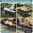 thumbnail image 4 of DKMOCO XXL Folding Camping Cot with Mattress & Carry Bag, 32" x 79" 900lbs Heavy Duty Portable Sleeping Cot Bed for Adults, Home Office Guest Outdoor Camping Travel, Gray Cot Black Pad, 4 of 9