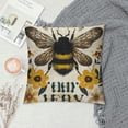 thumbnail image 2 of Qinduosi Summer Bee Pillow Covers Inch Throw Pillow Covers Farmhouse Bee Kind Decorative Pillowcase Linen Cushion Cover for Home Couch Sofa Patio Bedroom Livingroom Set of, 2 of 5