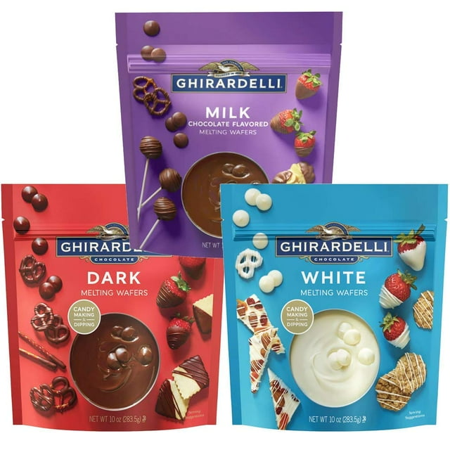 Ghirardelli Melting Wafers Bundle, Milk Chocolate, Dark Chocolate