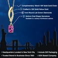 thumbnail image 2 of Gem Stone King 10K Yellow Gold Pink Created Sapphire and Lab Grown Diamond Pendant Necklace for Women | 0.53 Cttw | Gemstone September Birthstone | Oval 6X4MM | With 18 inch Chain, 2 of 6
