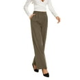 thumbnail image 4 of Women Office Wide High Waist Pants Loose Fit Elastic Waist Pleated Front Trousers for Work Casual, 4 of 5