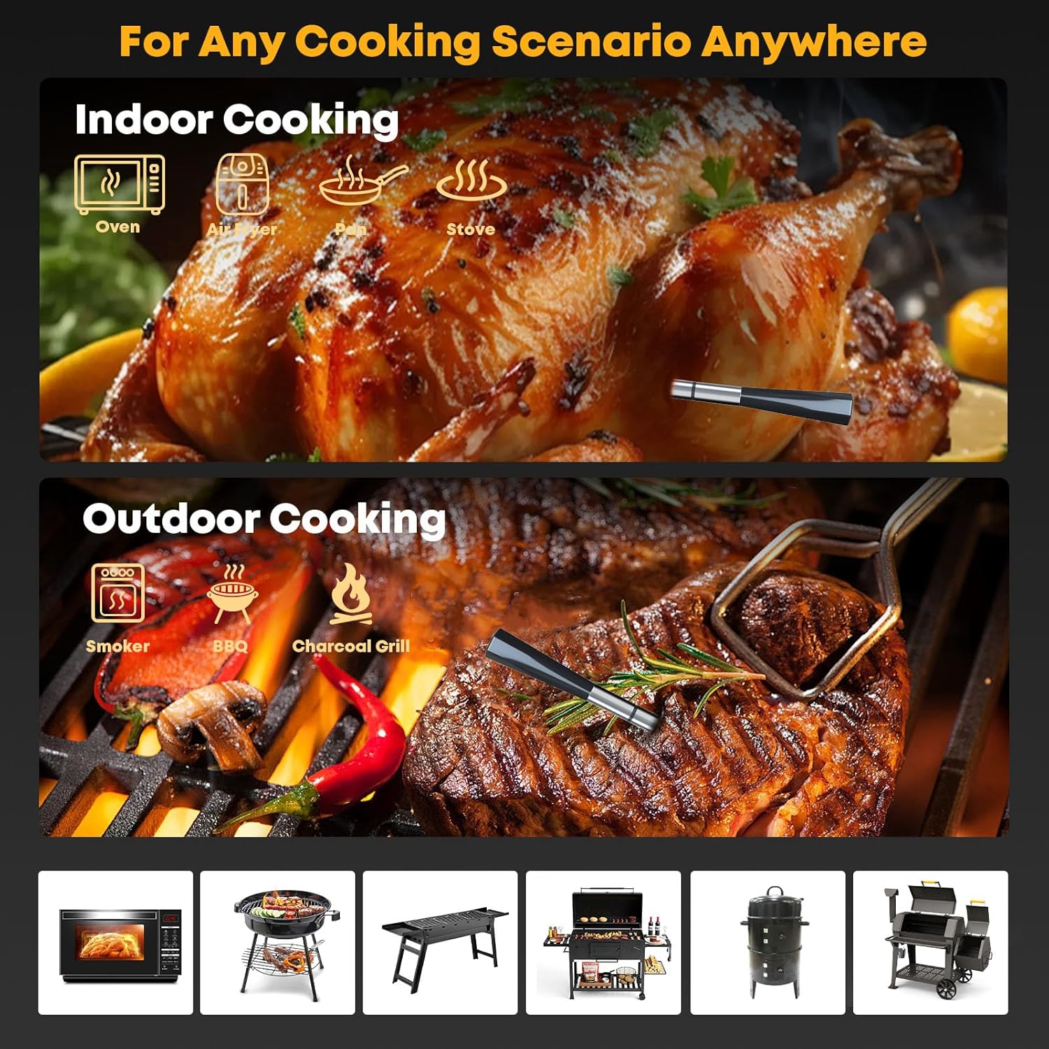 AMBLER Smart Wireless Meat Thermometer with Dual Probes photo 3