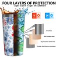 thumbnail image 3 of Pioneer Flower 10oz Tumblers Stainless Steel Tumbler with Lid and Straw,Vacuum Insulated Double Wall Travel Tumbler Cups with Cleaning Brush for Coffee, Tea, 3 of 4